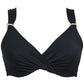 Miraclesuit Women's Twist Front Plunge Bra Bikini Top Swimsuit Black Size 34DDD