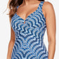 Miraclesuit Women's Hypnotique Crisscross One Piece Swimsuit Blue Size 12