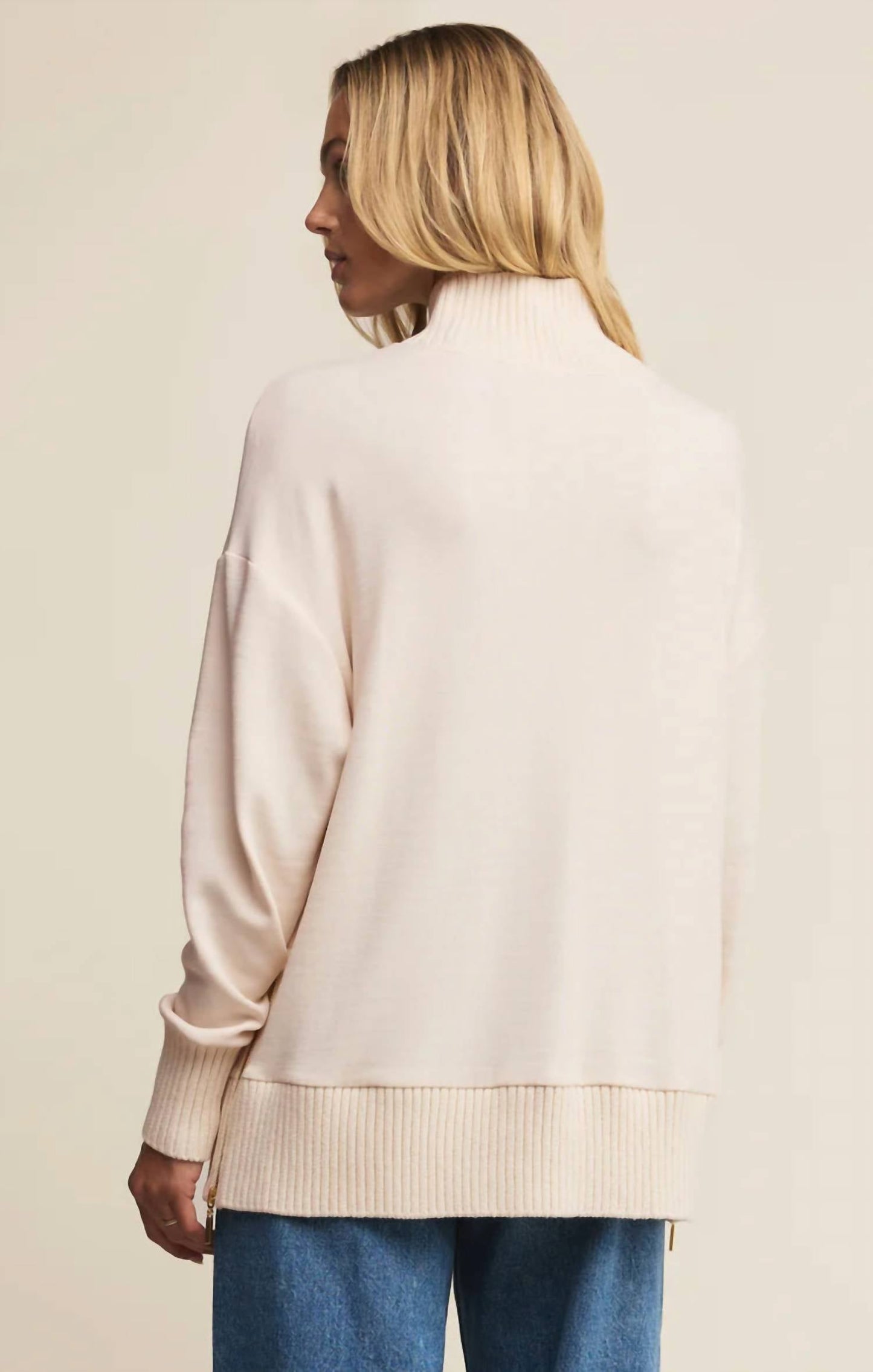 Z Supply - Sable Luxe Rib Mock Neck Sweatshirt
