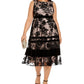 Taylor Women's Plus Velvet-Flocked MIDI Dress Black Size 20W