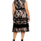 Taylor Women's Plus Velvet-Flocked MIDI Dress Black Size 20W