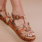 Bedstu - Women's Buckle Ankle Strap Wooden Wedge Sandal