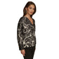 Donna Karan New York Womens Printed V Neck Blouse Black
