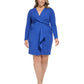 DKNY Women's V Neck Twist Front Long Sleeve Dress Blue Size 18W