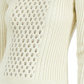 Donna Karan Women's Crystal Chain Cold Shoulder Sweater White Size XX-Small