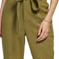 DKNY Women's Faux Suede Tie Front High Waisted Pants Green Size 12