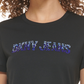 DKNY Women's Rhinestone Logo Crewneck T-Shirt Black Size Small