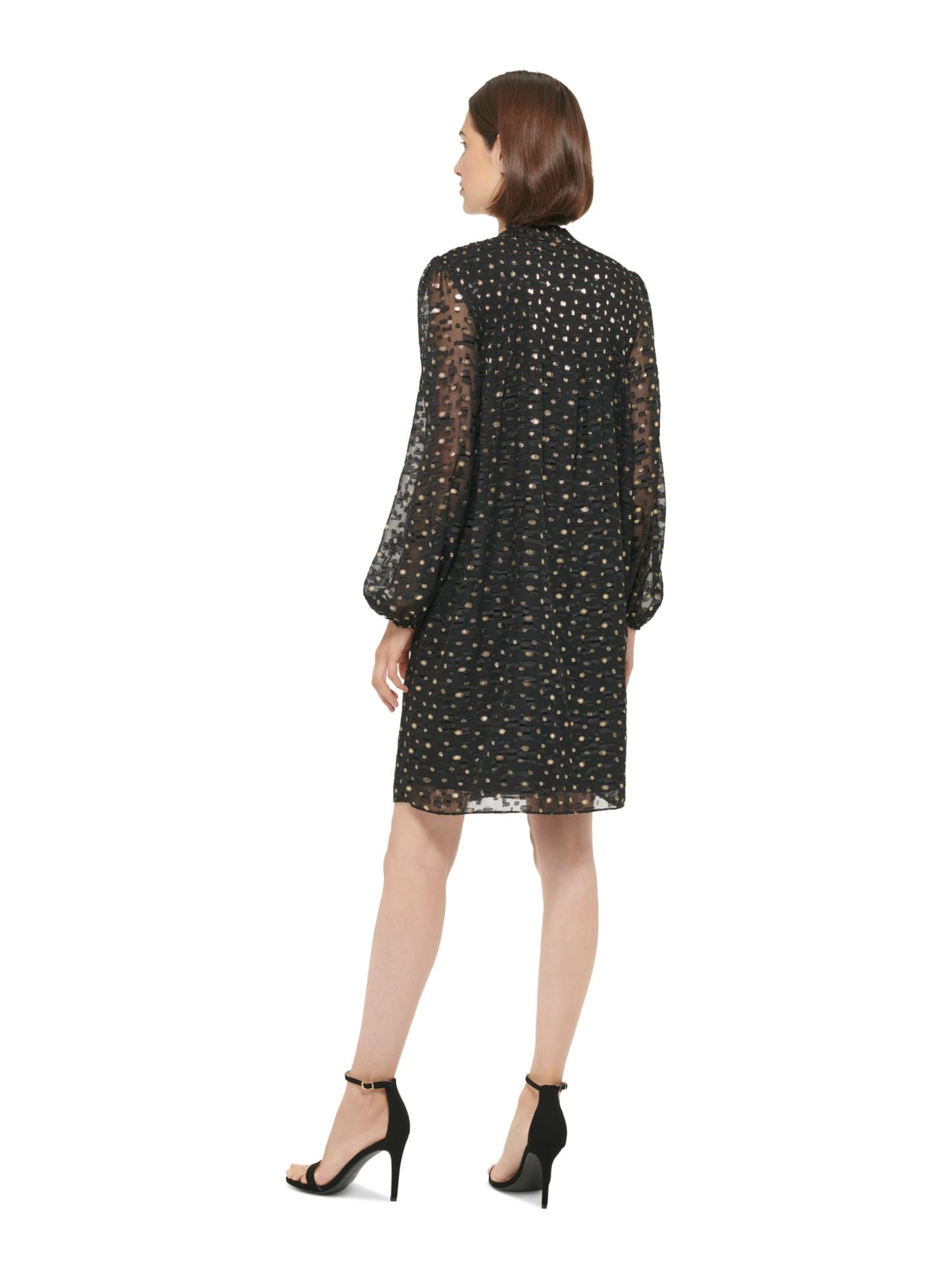DKNY Women's Pleated Short Mini Dress Black Size 8