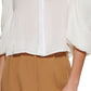 DKNY Women's Puff Sleeve Crop Satin Blouse White Size Large