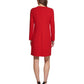 DKNY Women's Cascading Ruffle Long Sleeve Dress Red Size 2