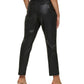 DKNY Women's Faux Leather High Rise Tie Waist Ankle Pants Black Size 10