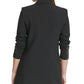 DKNY Women's Faux Leather Cuff Double Breasted Blazer Black Size 2
