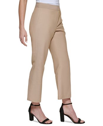 DKNY Women's Mid Rise Cropped Wide Leg Pants Brown Size 12