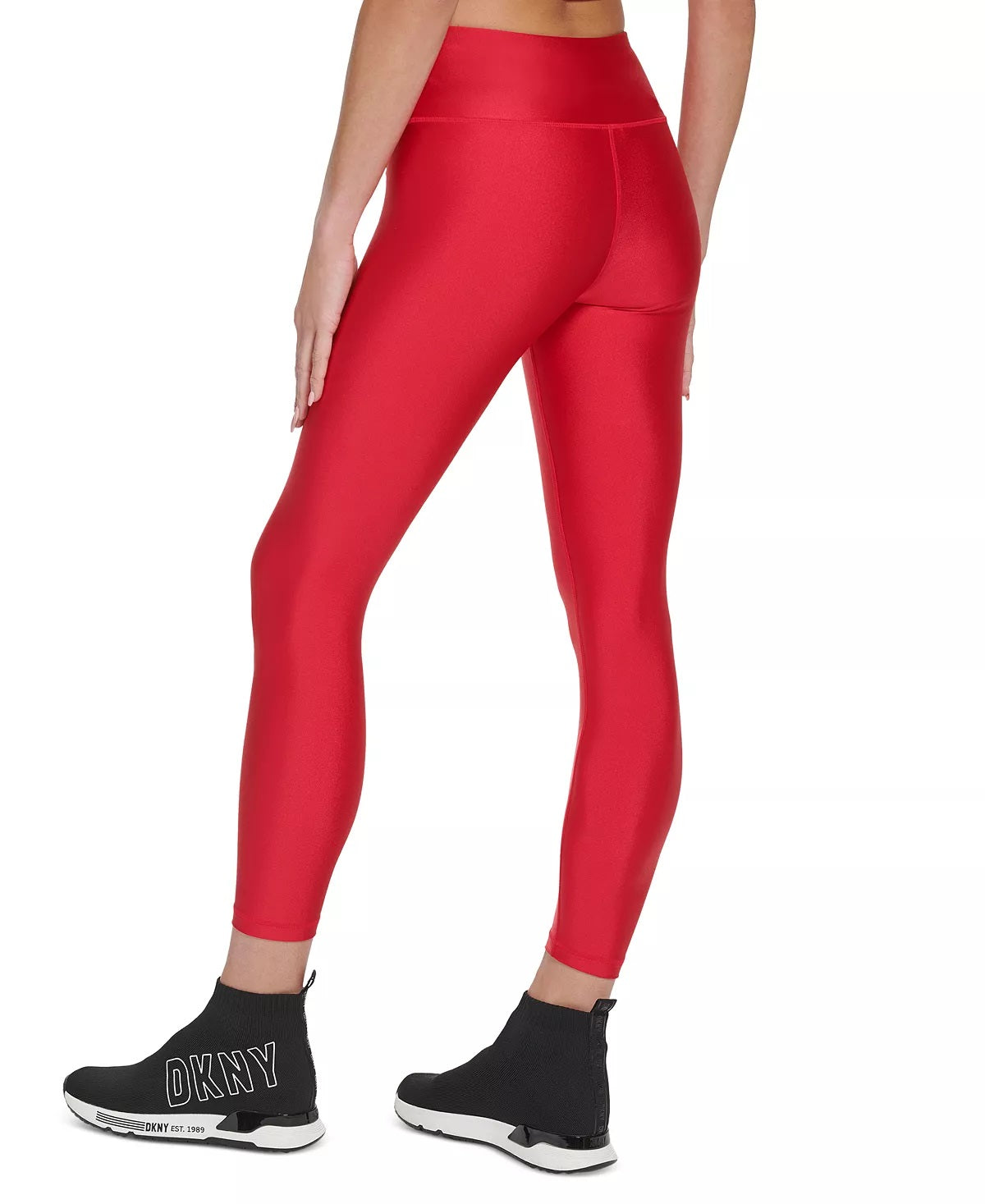 DKNY Women's High Shine 7/8 Leggings Red Size X-Large