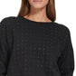 DKNY Women's Active Embellished Dropped Shoulder Top Black Size Small