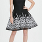 DKNY Women's Embroide Mesh Fit & Flare Dress Black Size 16