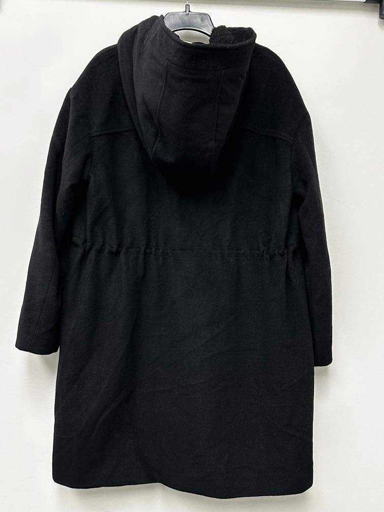 DKNY Women's Hooded Wool Anorak Coat Black Size Large
