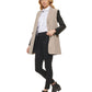 DKNY Women's Mixed Media Faux Leather Sleeve Jacket Brown Size Medium