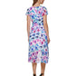 DKNY Women's Floral Print Faux Wrap Dress Blue Size 8