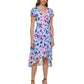 DKNY Women's Floral Print Faux Wrap Dress Blue Size 6