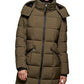 DKNY Women's Hooded Puffer Coat Green Size Small