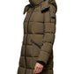 DKNY Women's Hooded Puffer Coat Green Size Small