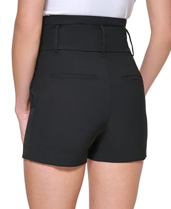 DKNY Women's Tie Waist Shorts Black Size 6