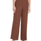 DKNY Women's High Rise Wide Leg Side Zip Pants Brown Size 16 Petite