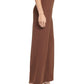 DKNY Women's High Rise Wide Leg Side Zip Pants Brown Size 8Petite