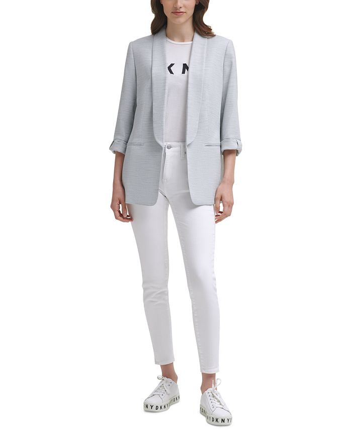 DKNY Women's Shawl Collar 3/4 Sleeve Blazer