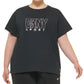 DKNY Women's Cotton Embellished Logo T Shirt Black Size 3X