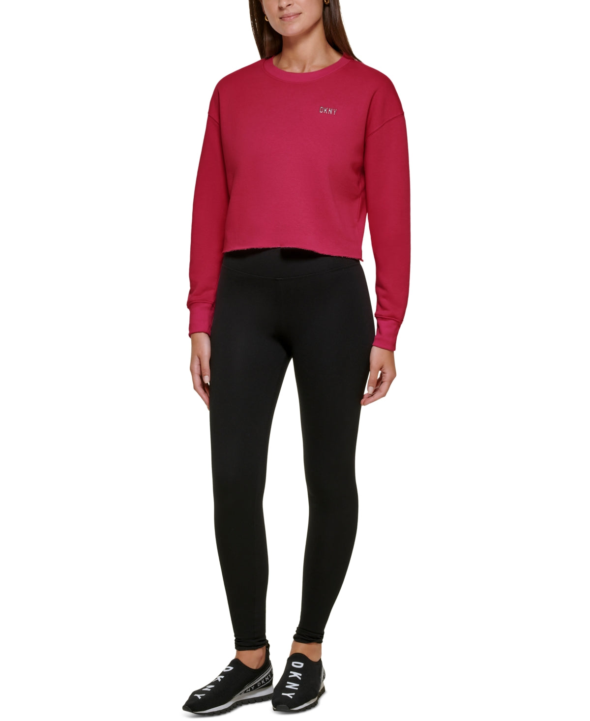 DKNY Women's Cropped Pullover Red Size Medium