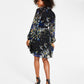 DKNY Women's Printed Faux Wrap Dress Black Size 12