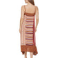DKNY Women's Mixed Stripe Asymmetric Slipdress Brown Size Small