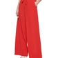 DKNY Women's Drawstring Wide Leg Pants Red Size X-Large