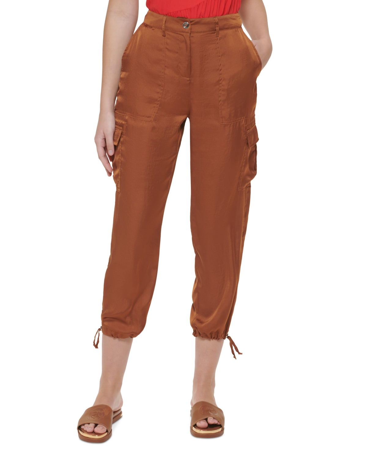 DKNY Women's Cargo Pants Brown Size 4