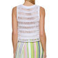 DKNY Women's Open Weave Sleeveless Sweater White Size X-Large
