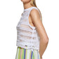 DKNY Women's Open Weave Sleeveless Sweater White Size X-Large