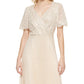 DKNY Women's Embellished Top Pleated Gown Brown Size 10