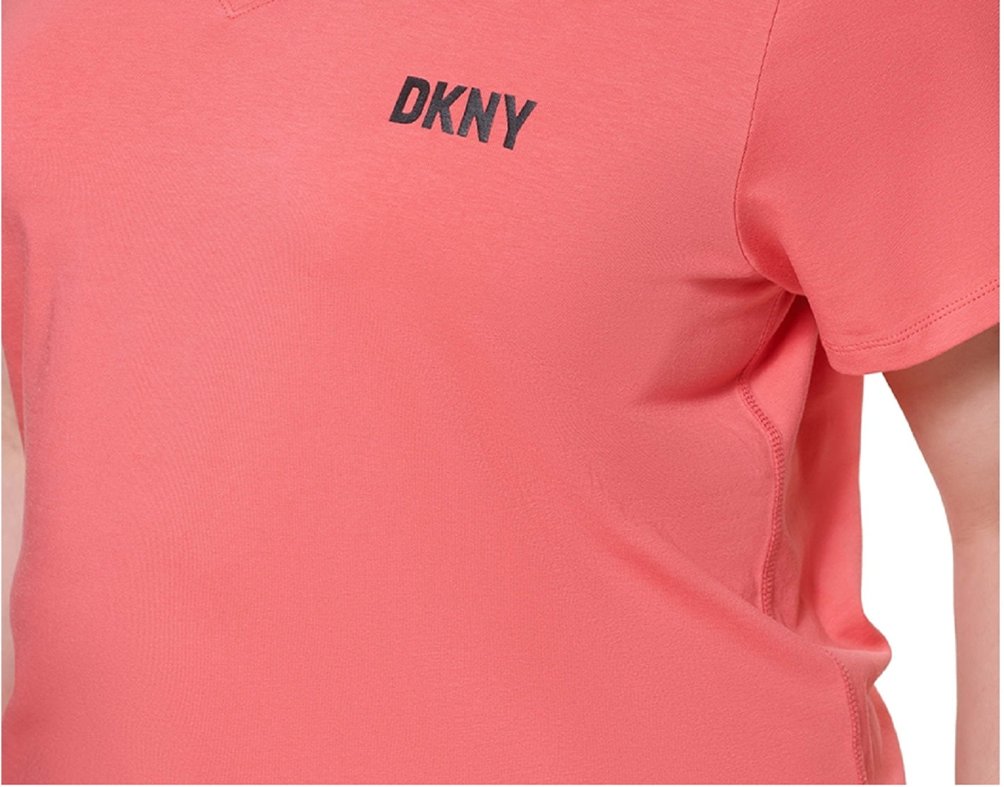 DKNY Women's Logo Tee Red Size 1X