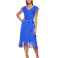 DKNY Women's Ruffled Belted Midi Dress Purple Size 12