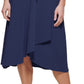DKNY Women's Flutter Sleeve Faux Wrap Dress Blue Size 10