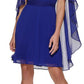 DKNY Women's Chiffon Cape Back Dress Blue Size 14