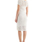 Donna Karan Women's Crochet Midi Sheath Dress White Size Small