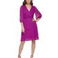 DKNY Women's Solid Tie Front Pleated Dress Pink Size 12