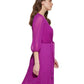 DKNY Women's Solid Tie Front Pleated Dress Pink Size 12