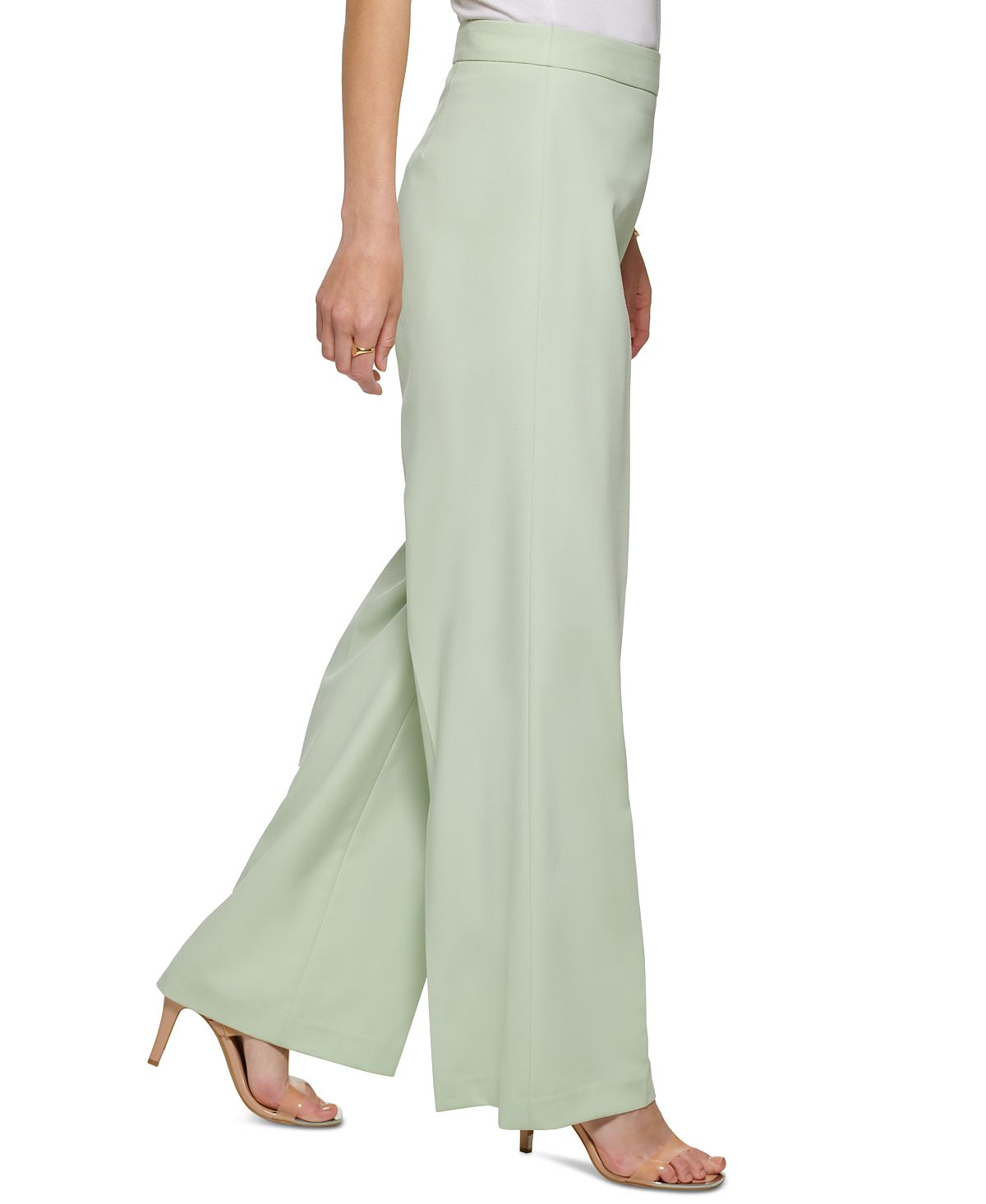DKNY Women's Wide Leg Pants Green Size 6