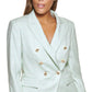 DKNY Women's Windowpane Double Breasted Blazer Green Size 14