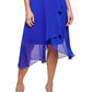DKNY Women's Flutter Sleeve Faux Wrap Dress Blue Size 16
