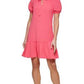 DKNY Women's Puff Sleeve Drop Waist Dress Red Size 10